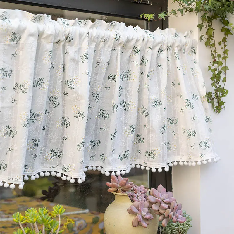 Tassel Curtain Kitchen Short Floating Window Coffee