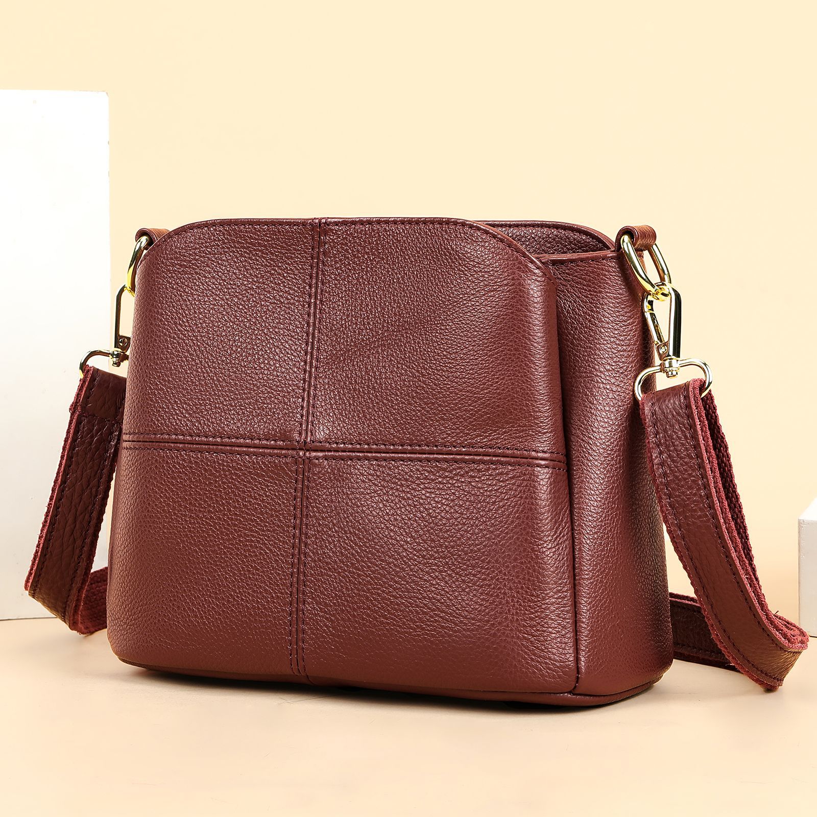 Large Leather Crossbody Handbag, picture 4 of 10