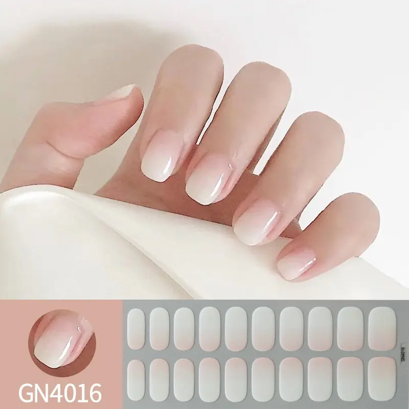 Finger Baking-free Gel Nail Stickers Simple Grid