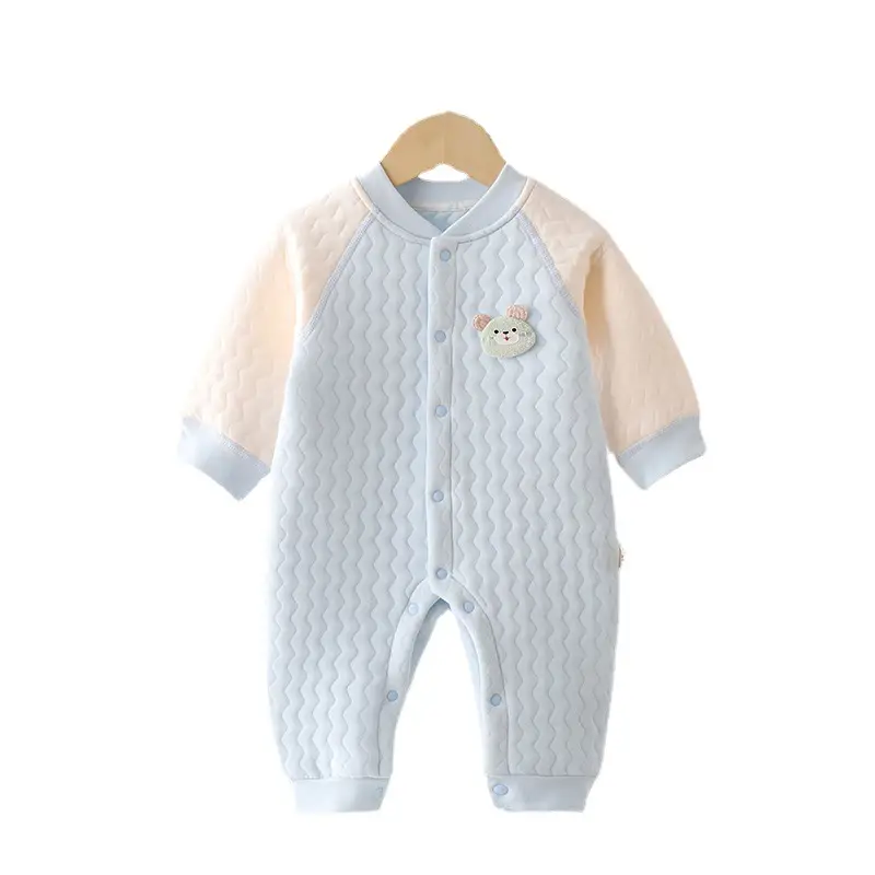 Baby Cotton Color Matching Cartoon Printed Jumpsuit