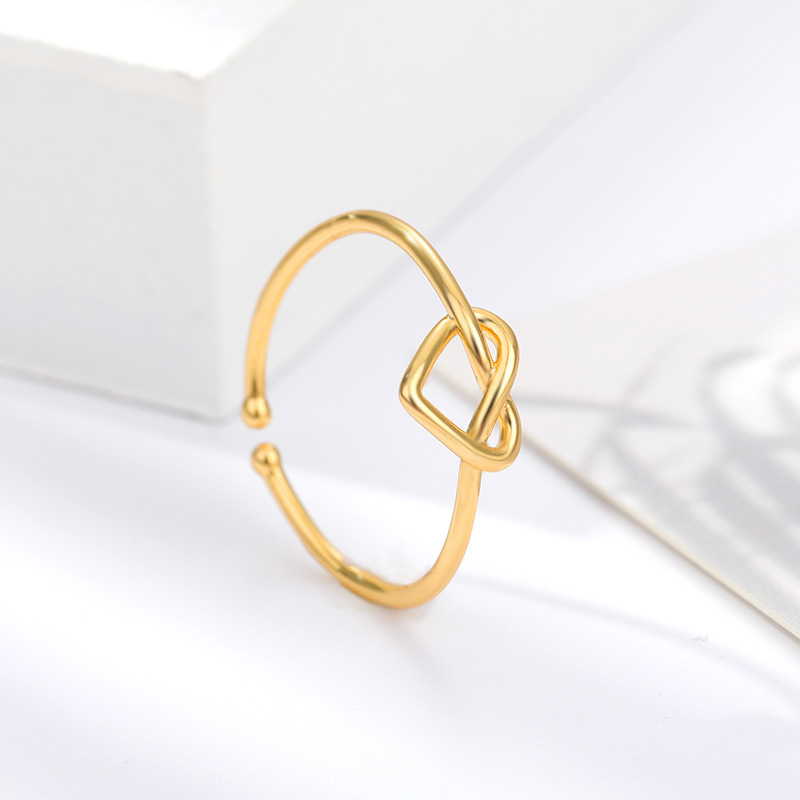 Exquisite Gold-plated Heart-shaped Adjustable Women's Ring