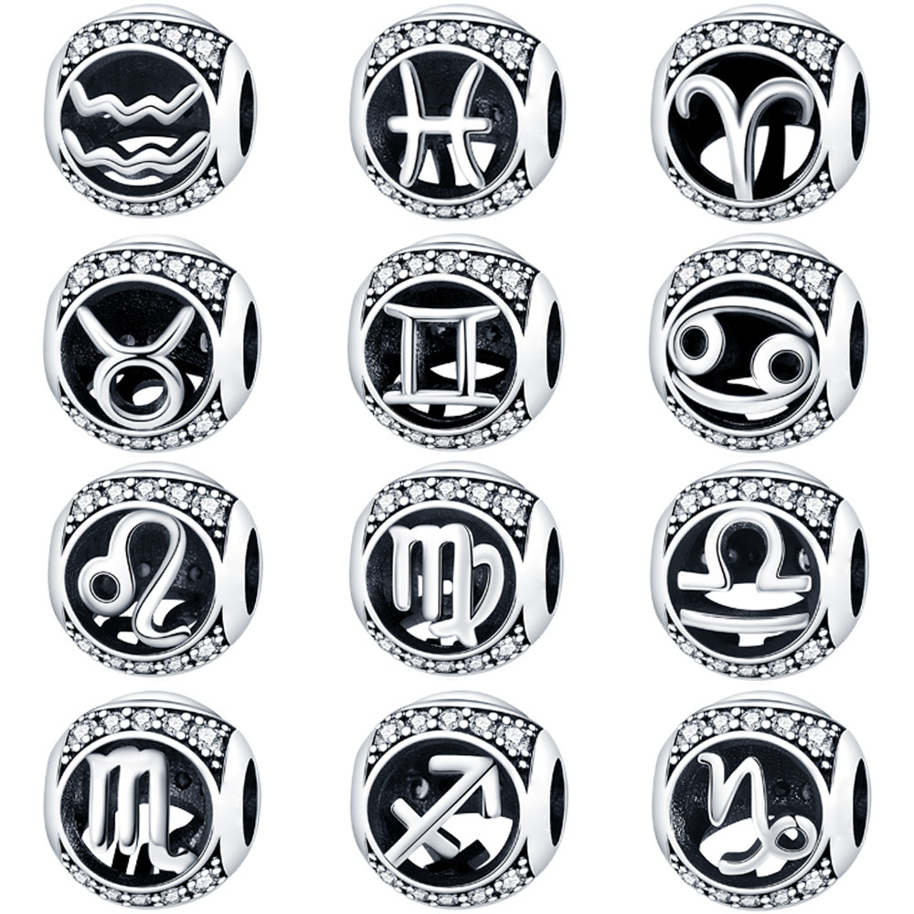 12 Zodiac Sign Bead Accessories For DIY Bracelets