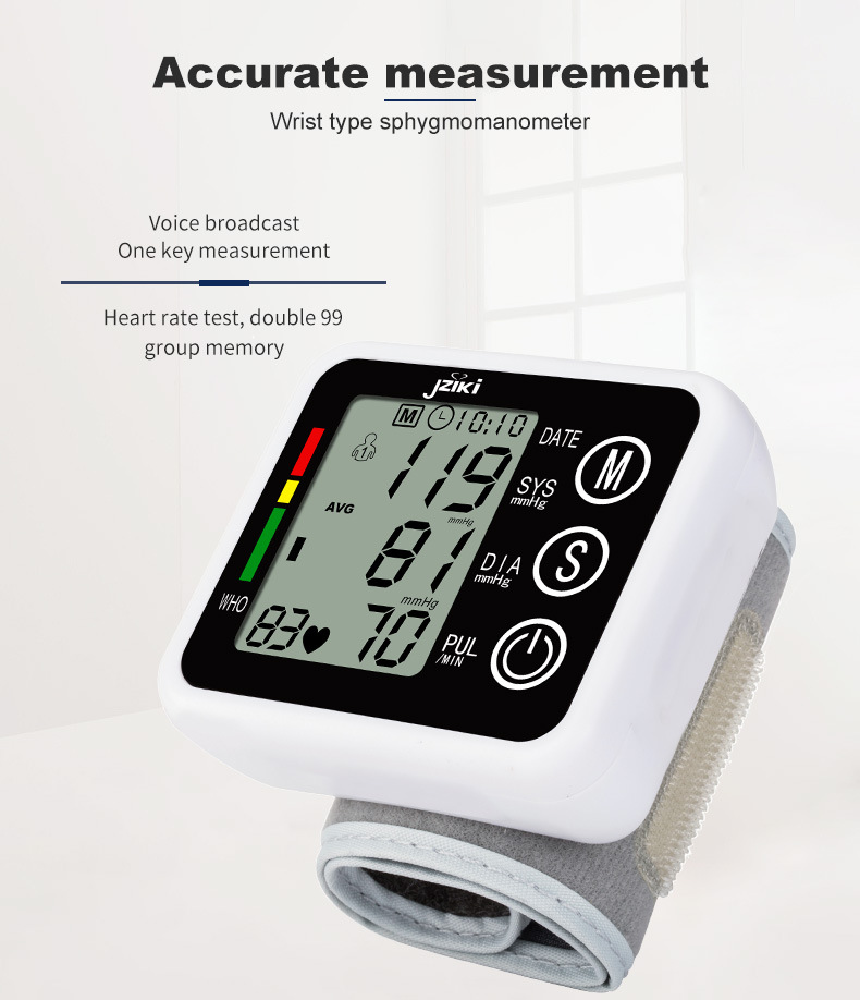 Title 7, English Wrist Electronic Sphygmomanometer Pulse...