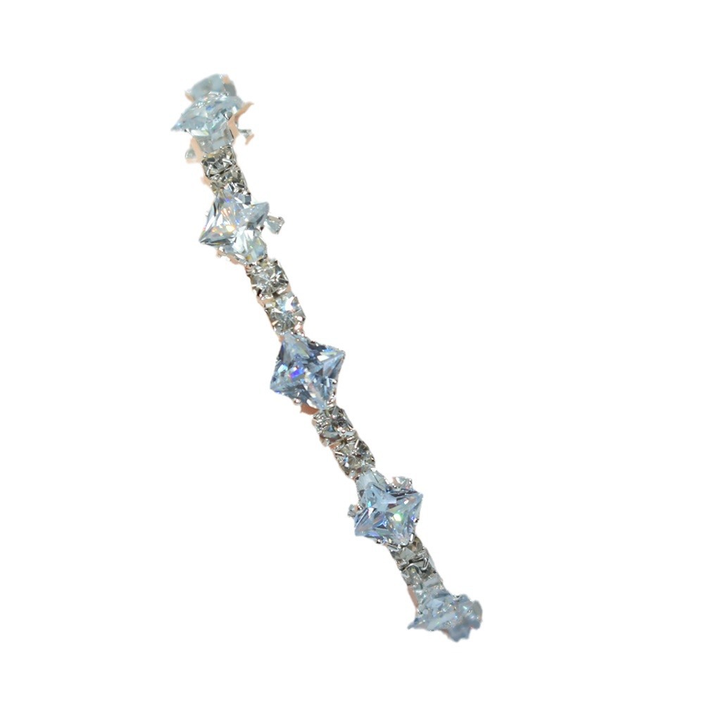Shiny Silver Plated 1 Row Open Zircon Bracelet