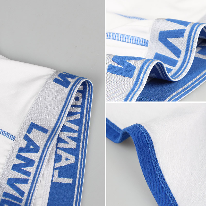 Mid-waist Lycra Cotton Big Bag Contrast Color Men's Boxers