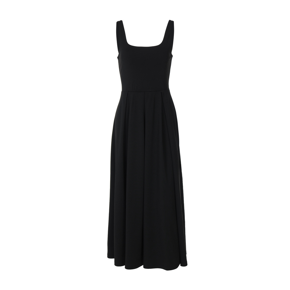 Square Collar Sleeveless Waist-slimming Long Dress Pleated Suspender