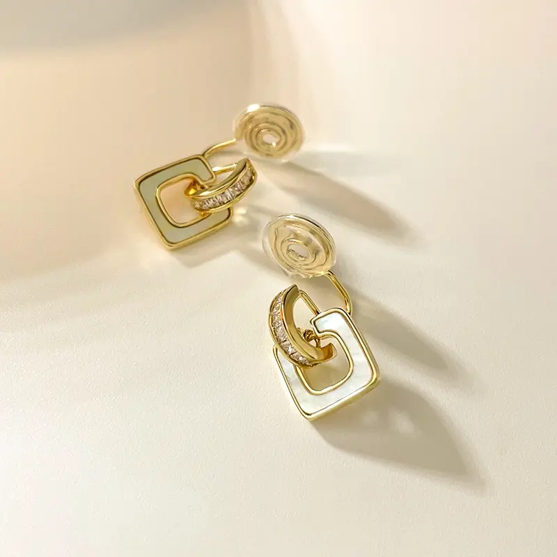 Japan And South Korea Simple Shell Geometric Earrings