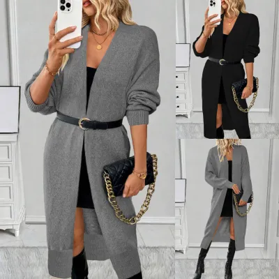 Long Knitted Sweater Cardigan Outer Coat For Women