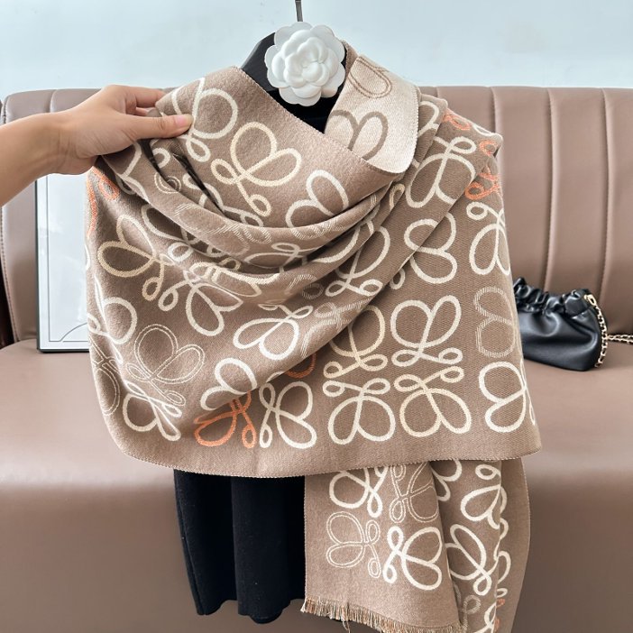 Cashmere-like Shawl Wearable Blanket Warming Scarf Double-sided Neck Wrap