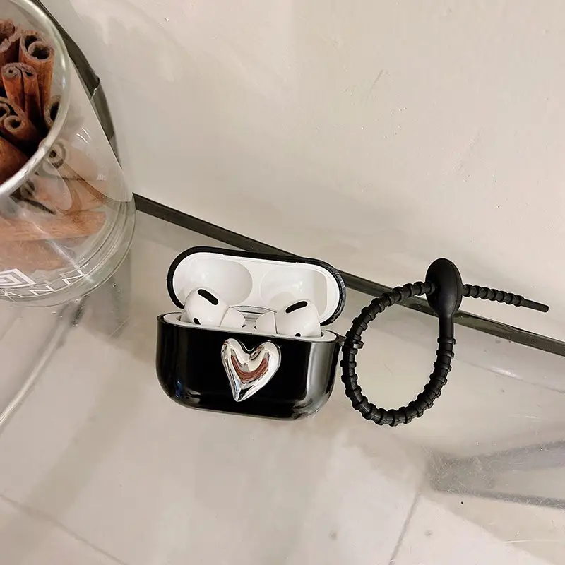 Earphone Sleeves Protective Shell Creative Electroplating Love