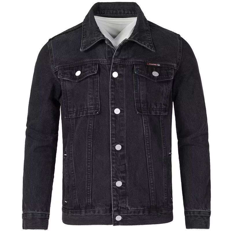 Mens Denim Jacket Korean-StyleHandsome And Slim-Fit
