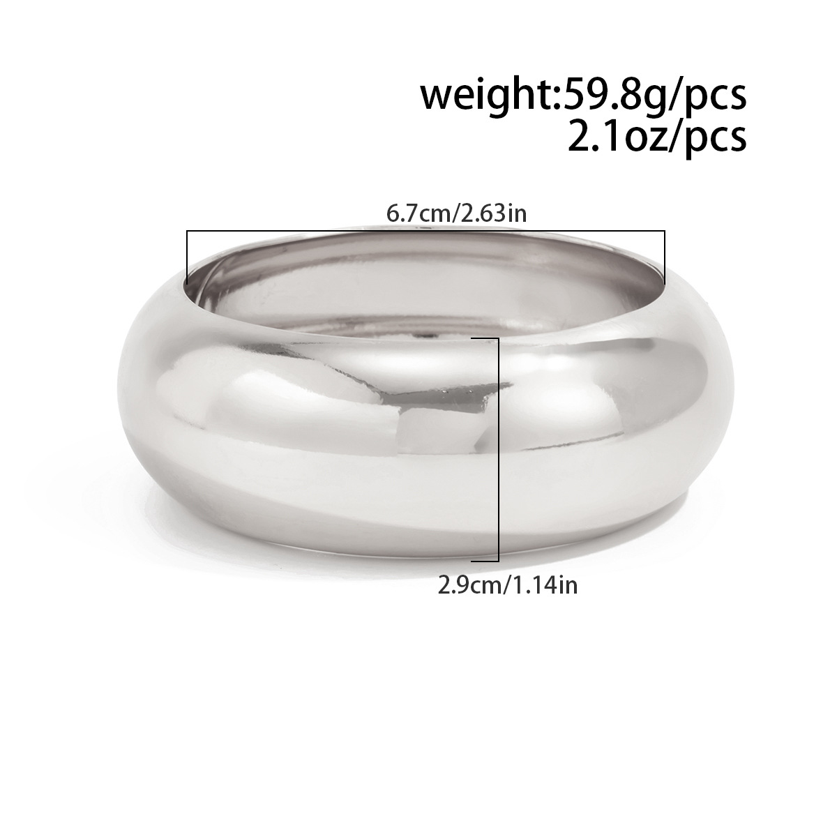 Fashionable Minimalist Acrylic Transparent Wide Bracelet For Women
