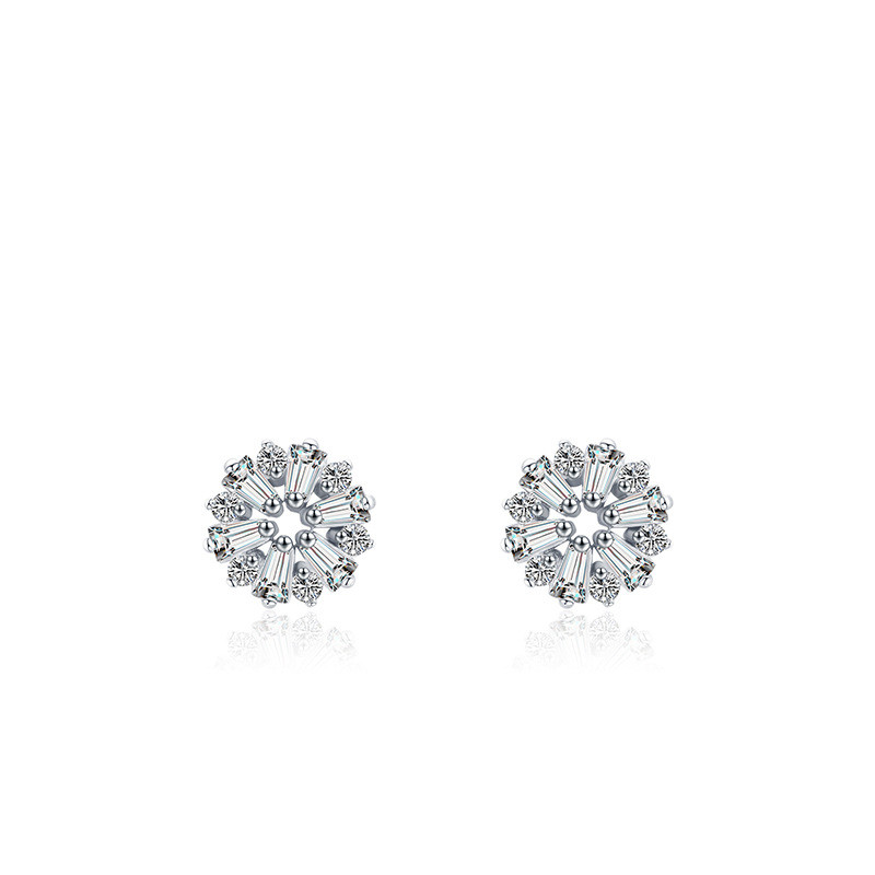 Female Temperament Light Luxury S925 Silver Flower Stud Earrings