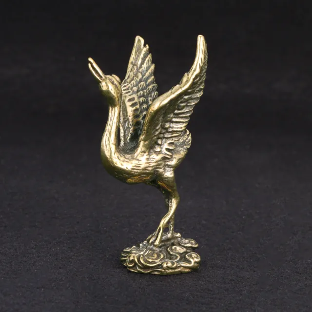Antique Made Old Solid Brass Crane Decoration Study Picture Style - Shop at LoveMi