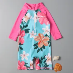 Children's Swimsuit Girls' One-piece Toddler Children Teens Baby Girls' Cute Fashionable Sun Protection Beach Amusement Park Swimsuit - Siamese Flo... - View 1