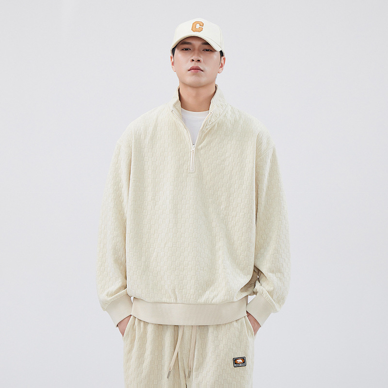 Men's Simplicity Solid Color Casual Plus Size Loose Comfortable Autumn And Winter Pullover