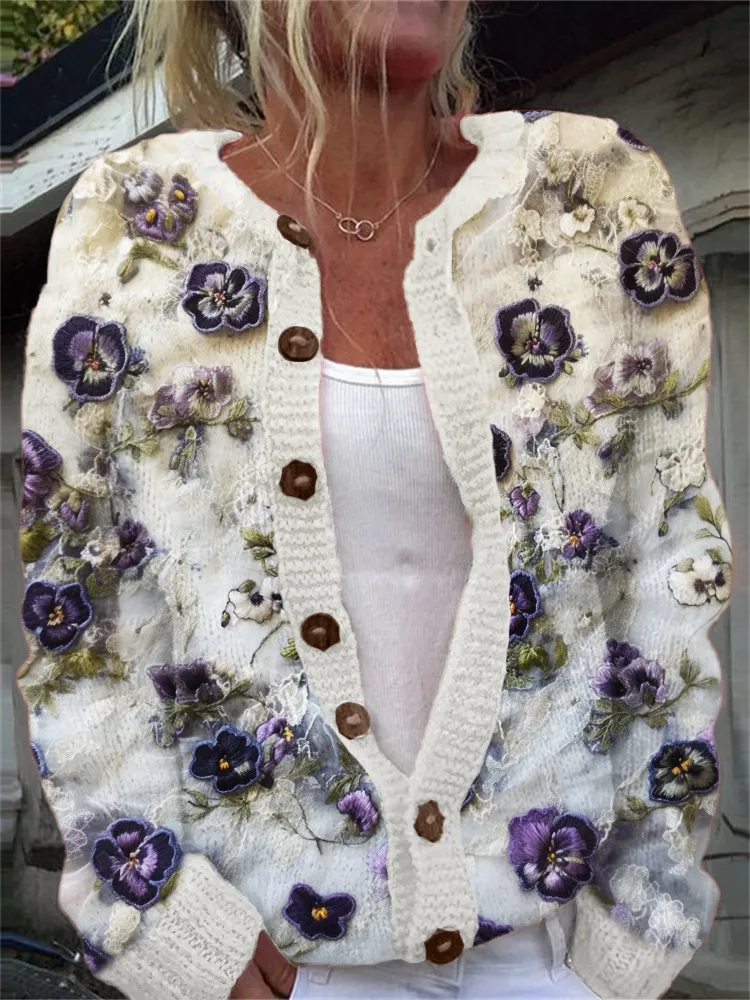 3D Digital Printing Cardigan Knitted Coat Women - 9 Colors