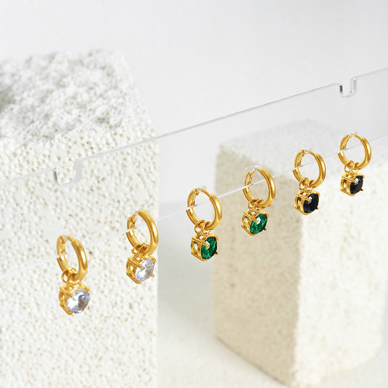 Fashionable All-match Titanium Steel Gold-plated Earrings