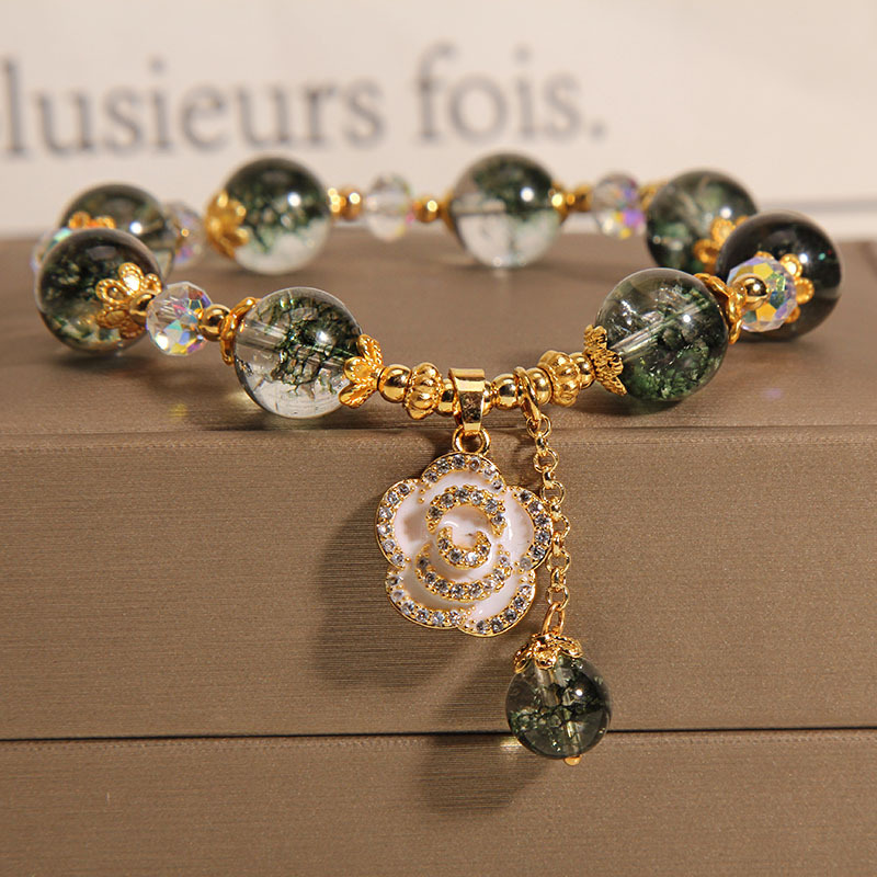 Title 2, Pulsera de cristal fantasma verde colgante de r...