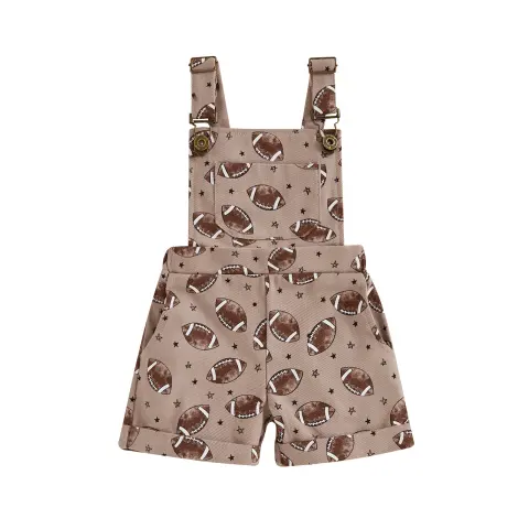 Children's Rugby Print Suspender Pants