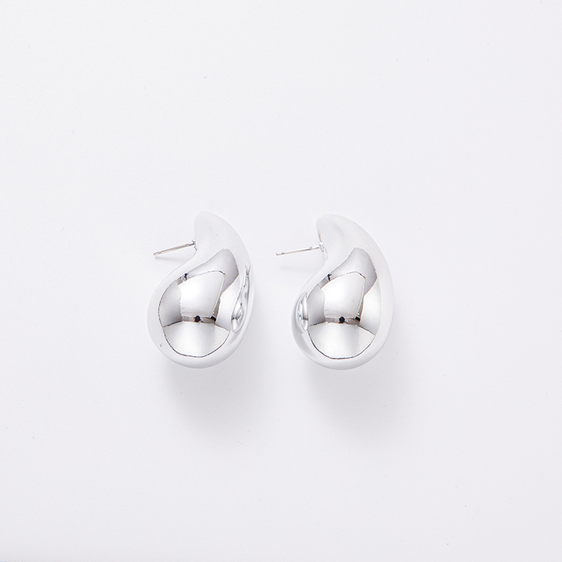 Large Water Drop Plating Acrylic Earrings Simple Personality