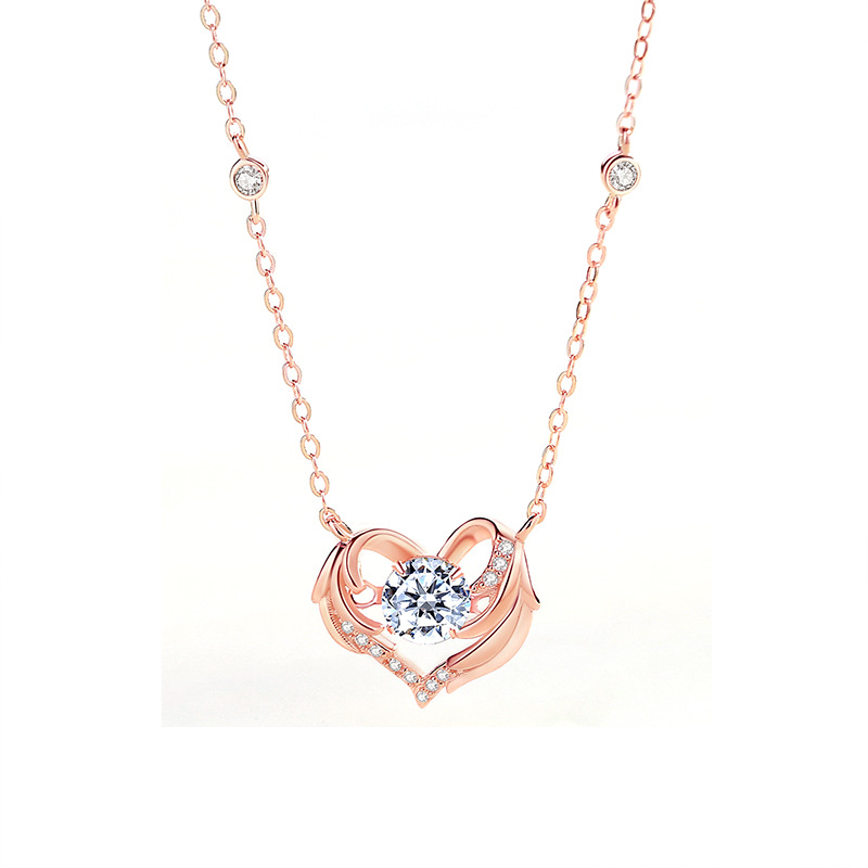 Original Guardian Wing Necklace Women's Sterling Silver Ins Style