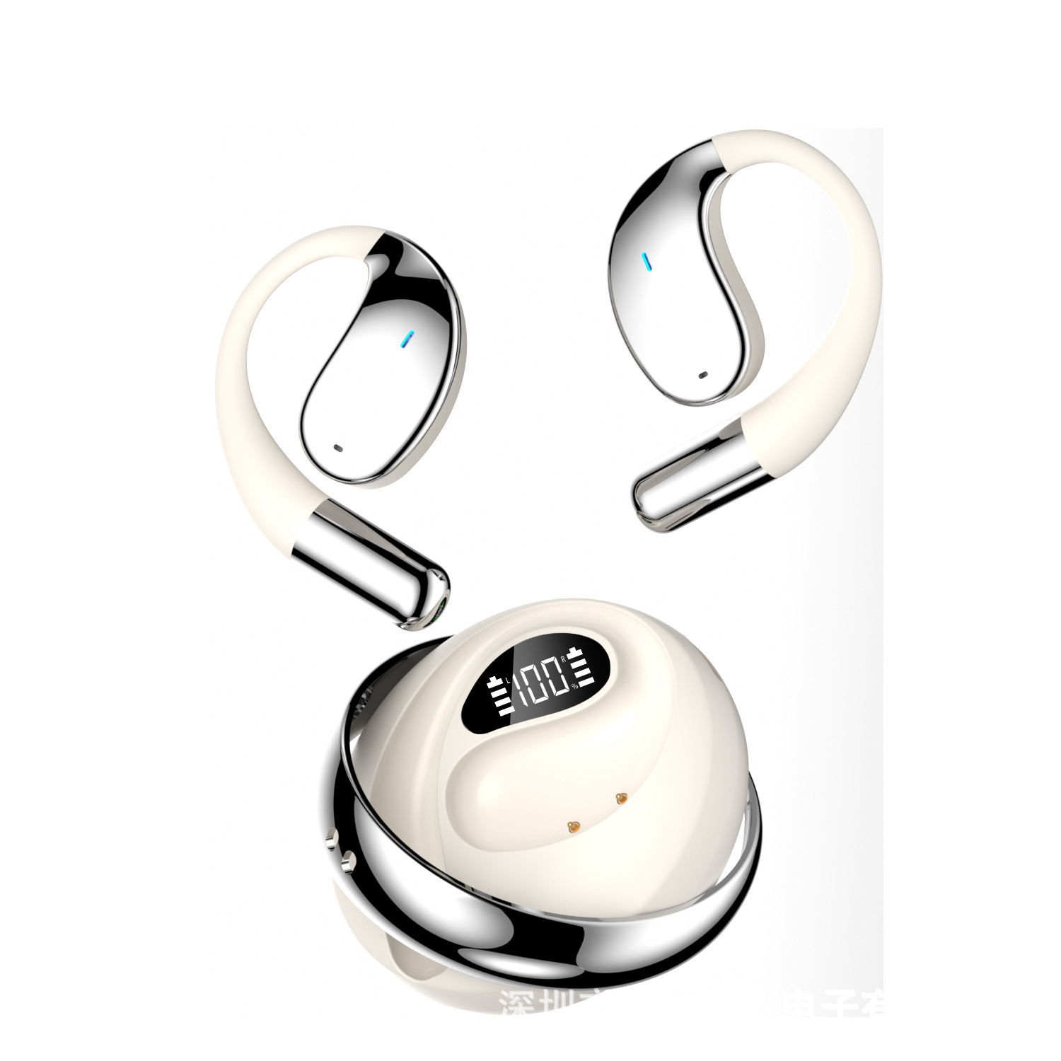 Bluetooth 5.0 Open-Ear Stereo Headset Clip-On Wireless Earphones w/ NFC – Black/ - 第 7/7 張圖片