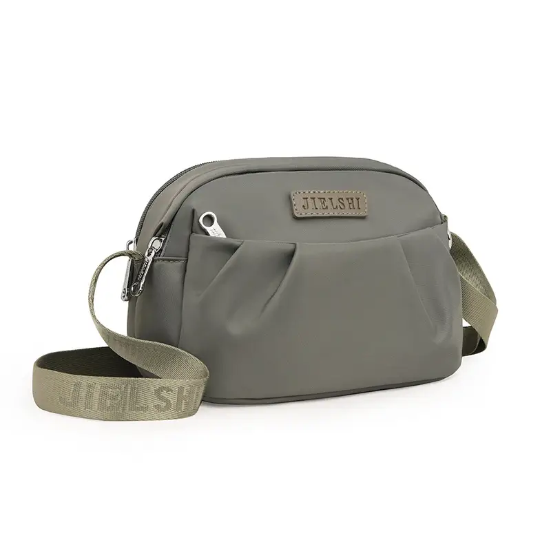Pleated Oxford Cloth Shoulder Messenger Phone Bag
