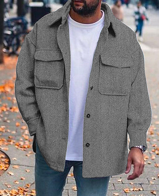Coat Men Polo Collar Top Men Fashion Work Clothes - Bild 8 von 10