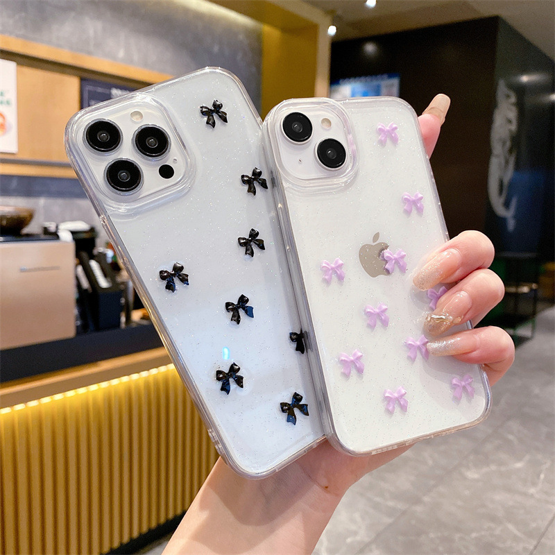 Epoxy Glitter Bow IPhone16Promax Phone Case - Image 4