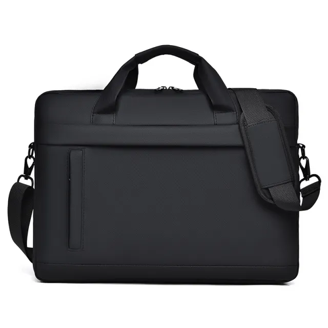 Cross Border Men's Laptop Briefcase Large Capacity Business Notebook Simple Crossbody Laptop Bag Black - Shop at LoveMi