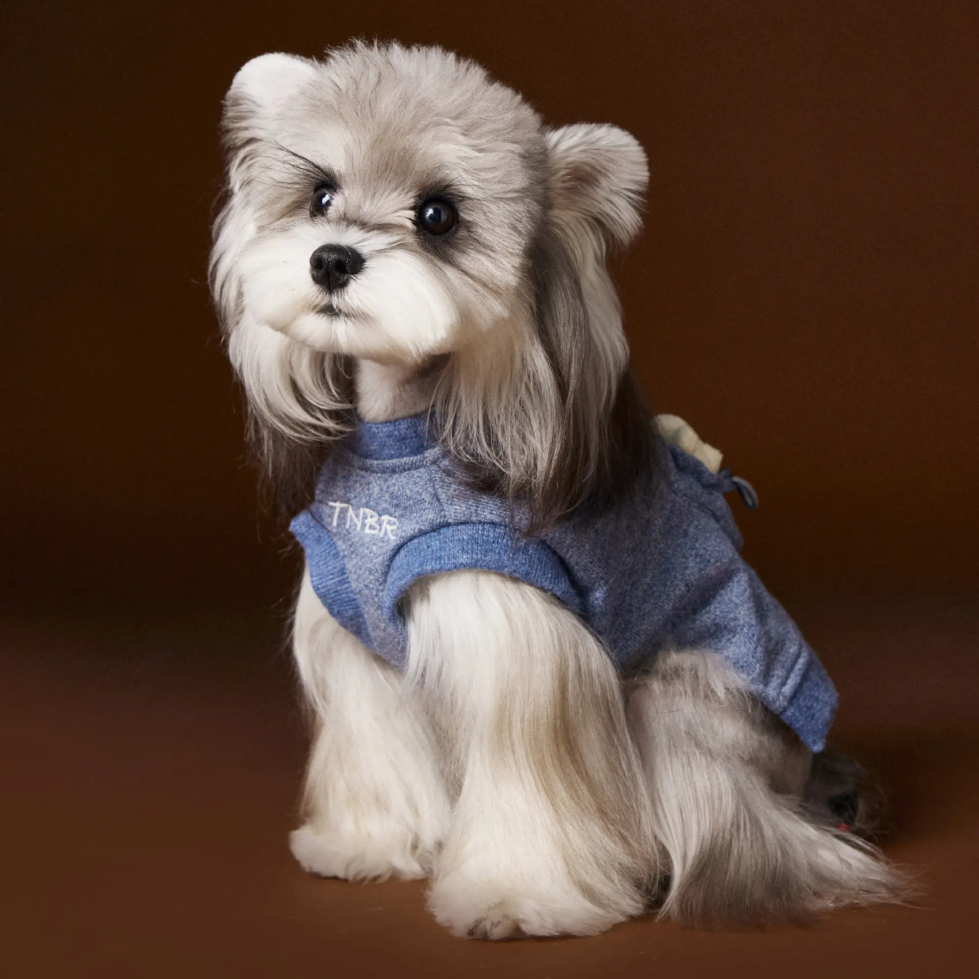 Bichon Maltese Sleeveless Sweater Three-dimensional Bear Head