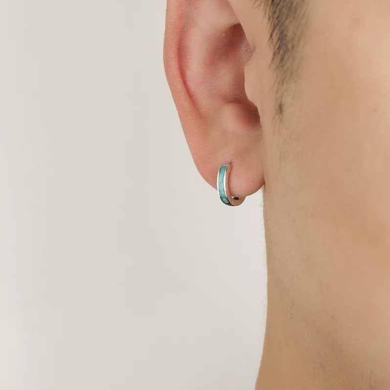 Premium Green Oil-Drip Ear Clips For Men