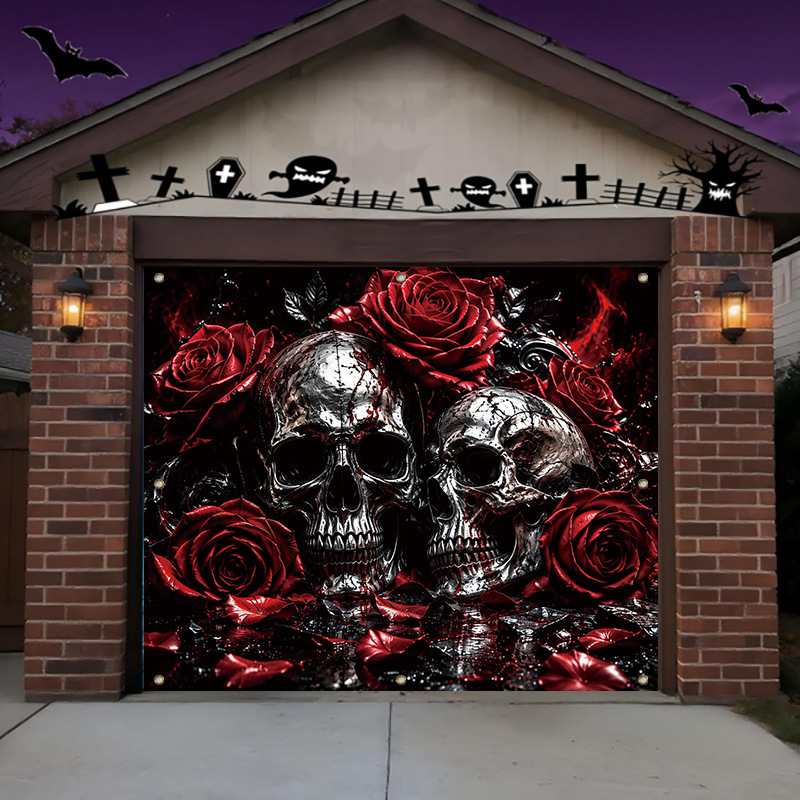 Skull Pumpkin Lantern Decorative Banner