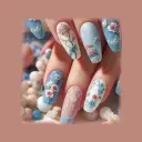 Guofeng Begonia Fake Short T Flower Cold Temperament White 24 Pieces Wear Nail Polish Pieces view 4