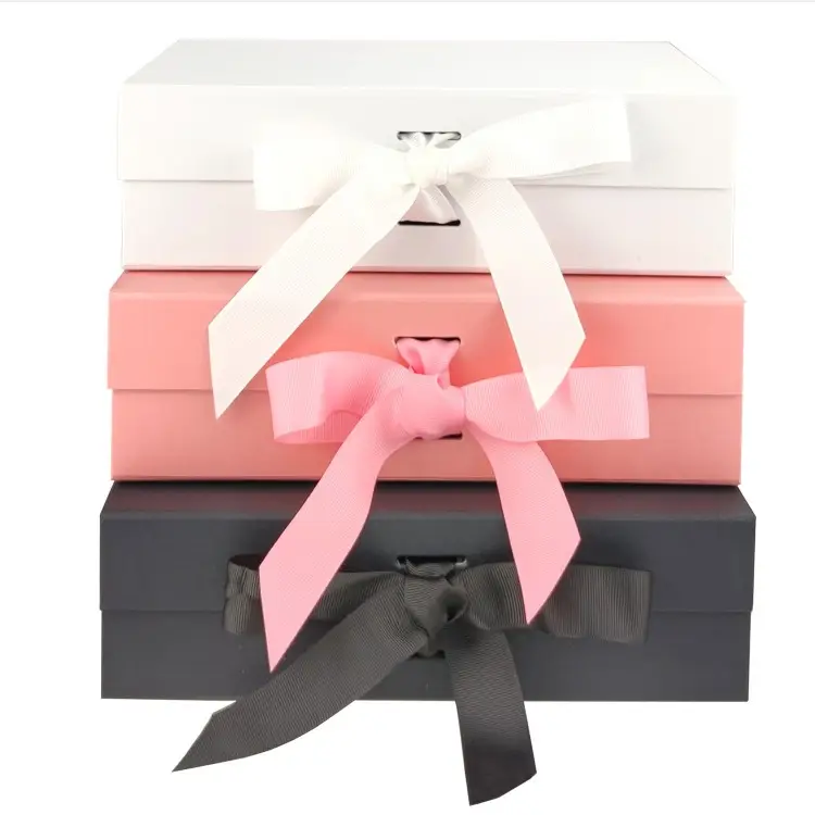 Large One-piece White And Black Clothing Folding Flip-top Gift Box