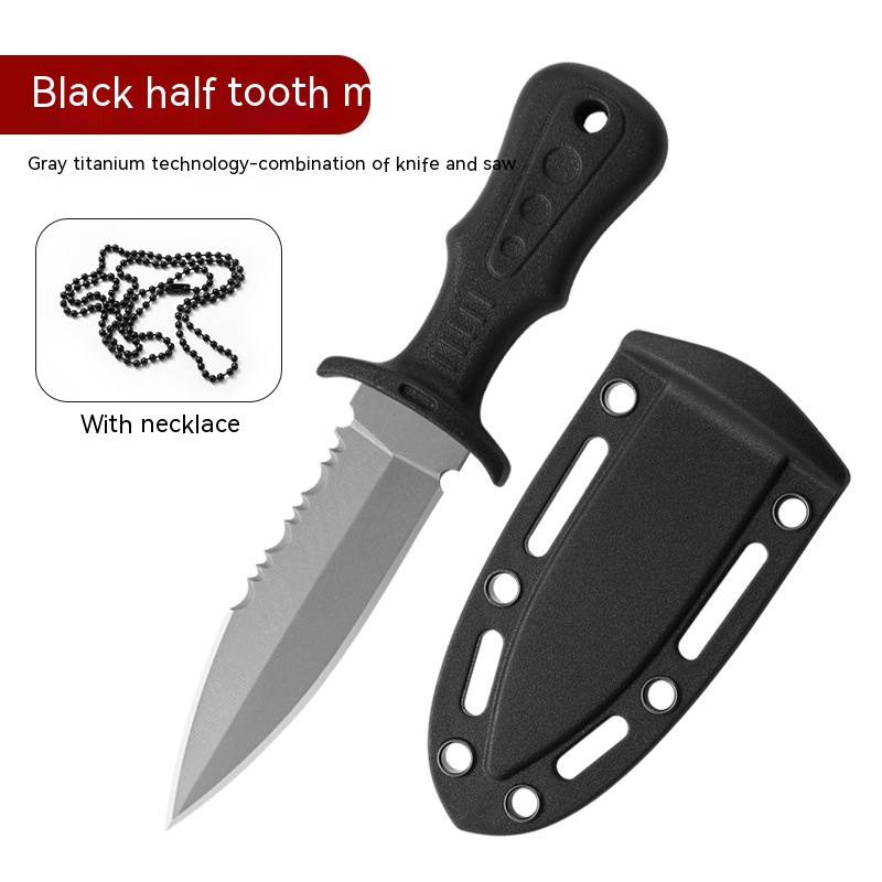 Gray Blade Black Handle Half