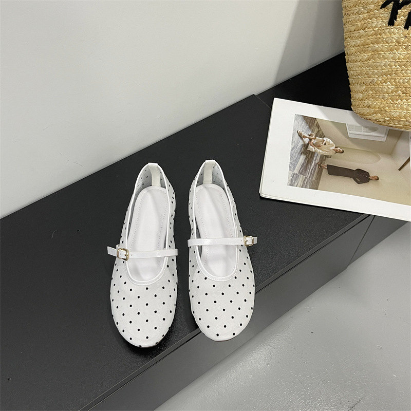 New Summer Mesh Polka-dot Low-cut Pumps For Women