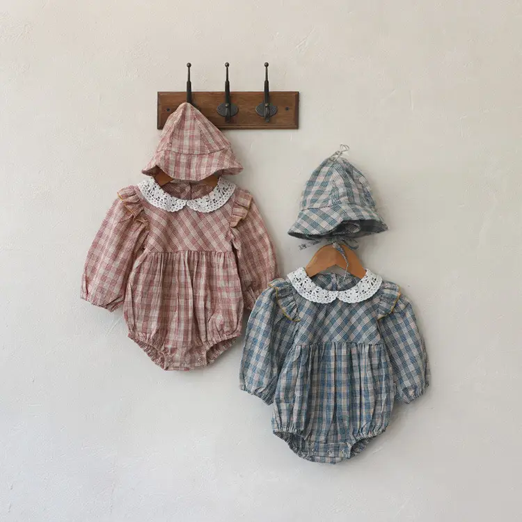 Autumn Baby Plaid Clothes Doll Shirt Suit