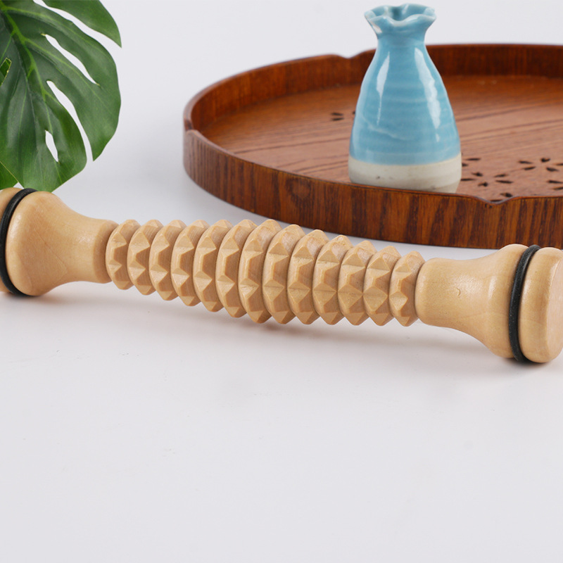 Wood Stick Abdominal Leg Fitness Yoga Roller 9