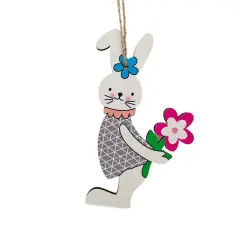 Wooden Craftwork Pendant Creative Easter Cartoon Home Decorations - No 6 - View 1