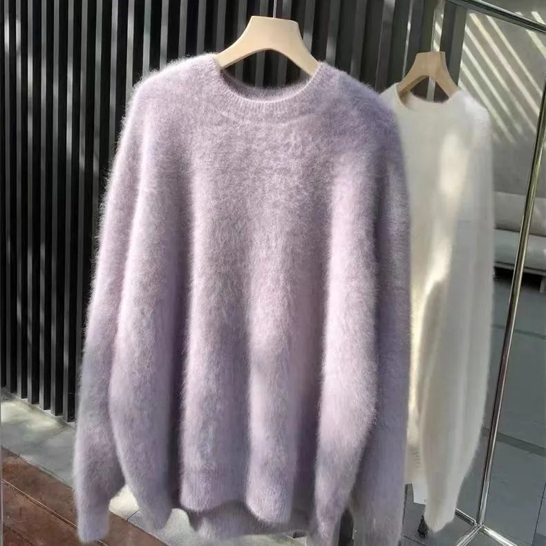 Thickened Cozy Mohair Sweater For Women In A Relaxed Laid-back Style For Fall And Winter