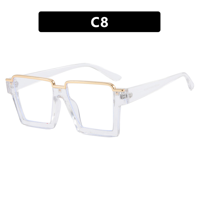 Retro Simple Versatile Artistic Lower Semi-rimless Square Plain Glasses - Image 15