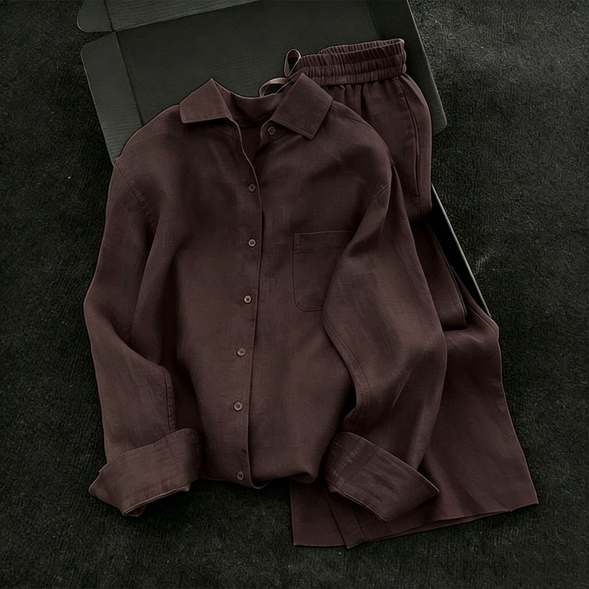 High-End Elegant Linen Shirt Set For Women