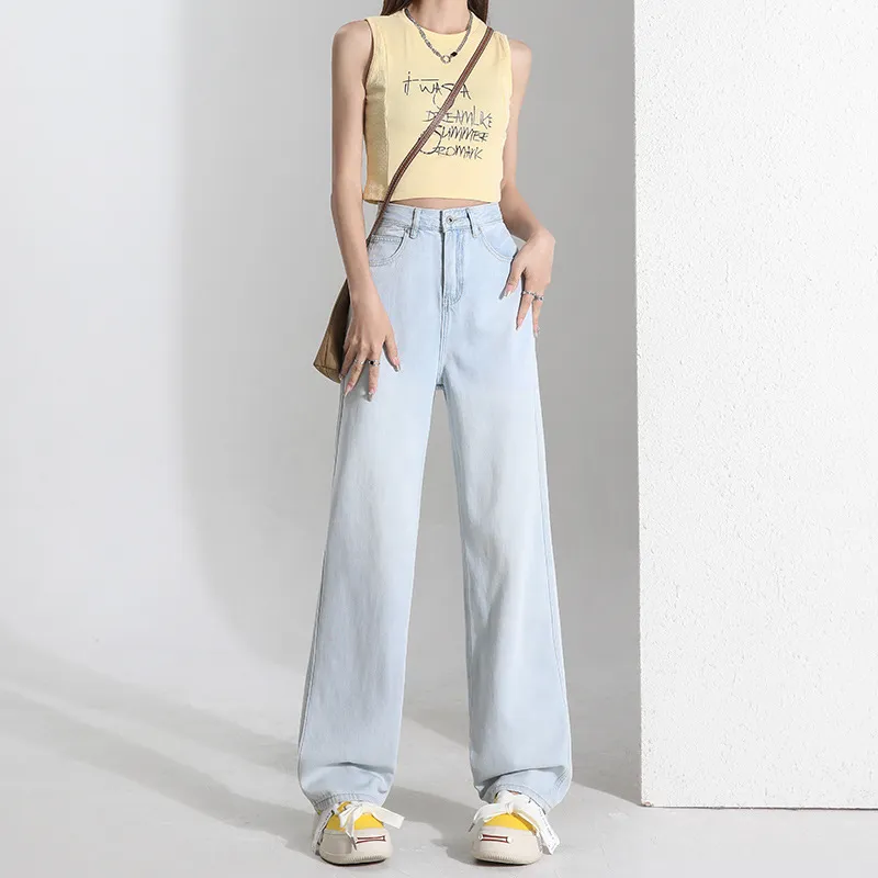 Light Color Lyocell Jeans Women's Summer Thin - Moonlight Blue Nine Points