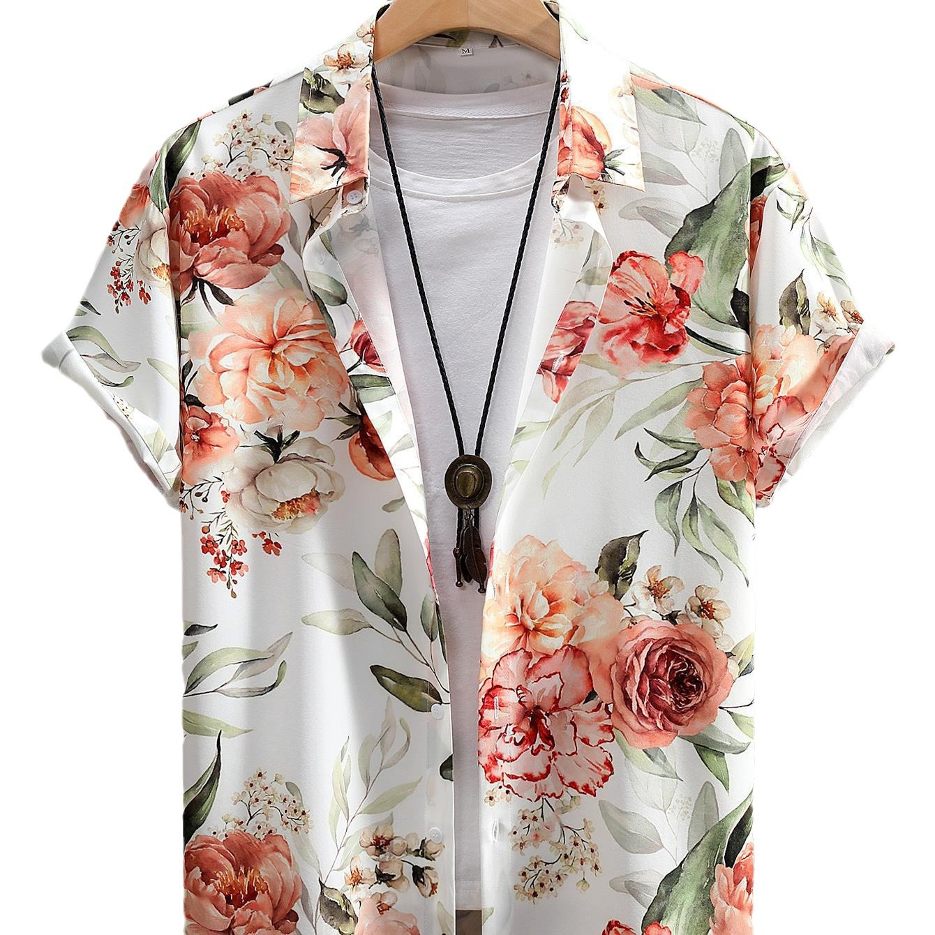 Mens Digital-Print Short-Sleeve Shirt - Image 2