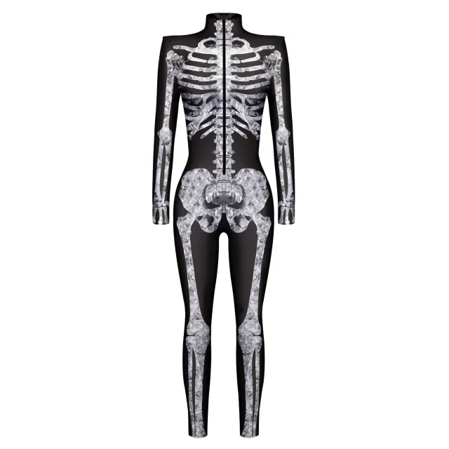 Halloween Skeleton 3D Digital Printing Shaping Jumpsuit Bkal011 L - Shop at LoveMi