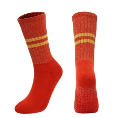 Women's Autumn And Winter Long Tube Terry Non-slip Aerobics Socks - Hongjin - View 1