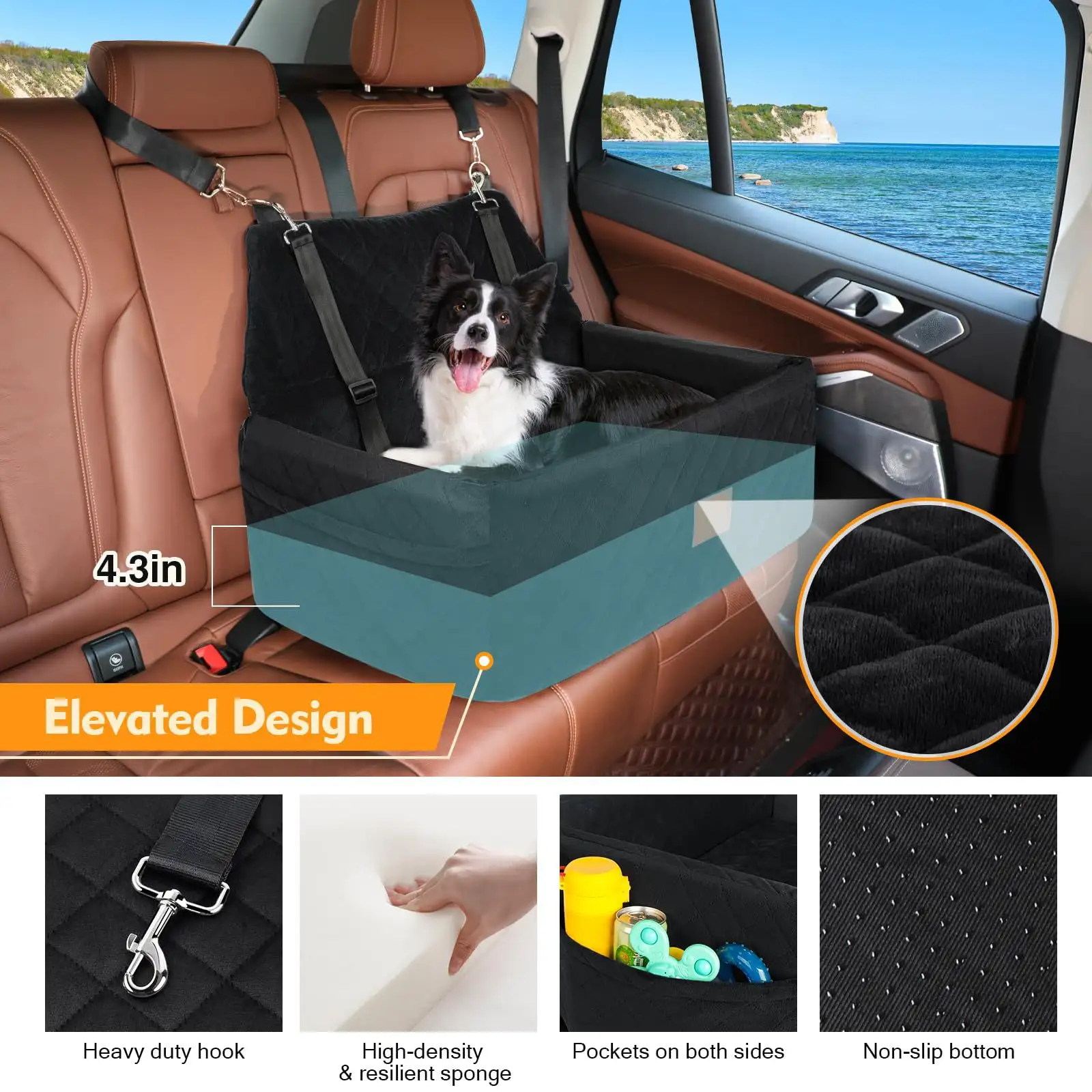 Nylon Car Rear Doghouse Fully Removable And Washable