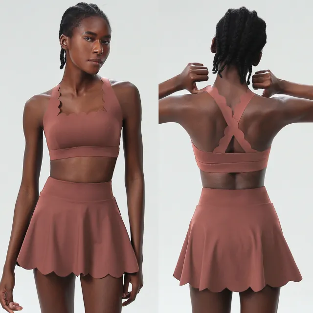 European And American Summer Tennis Suit Suit Women's Plus Size Quick drying Lycra Sports Workout Clothes Coral Jade - Shop at LoveMi